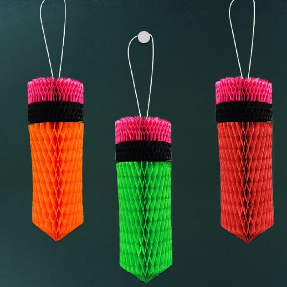 Paper Back To School Pencil Pendant Colorful Paper Pencil Ornaments Crayon Decor  School Event