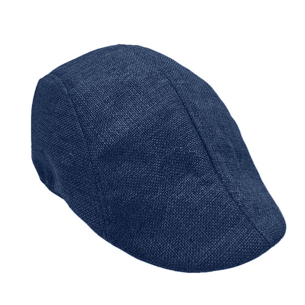 Men’s Classic Linen Blend Flat Cap Lightweight Breathable Ivy Hat Traditional Newsboy Style for Daily Wear