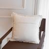 Luxuriöses Europäisches Minimalistisches Besticktes Zierkissen mit ausgefransten Rändern – Hochwertiges Lendenstützkissen für das Sofa.