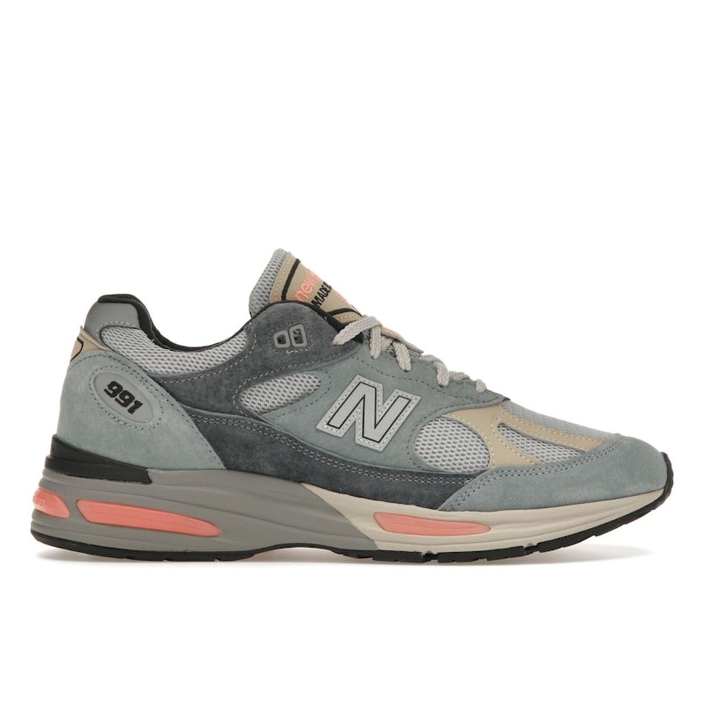 New Balance 991v2 Made In England Silver Blue Turbulence Men Sneakers Quiet-Grey U991SG2