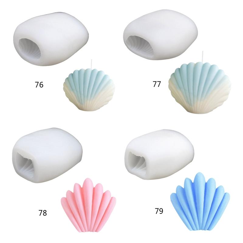 Creative 3D for Shell Candle Mould Silicone Moulds Non-stick Seashell Plaster Molds for Epoxy Resin Polyester Resins
