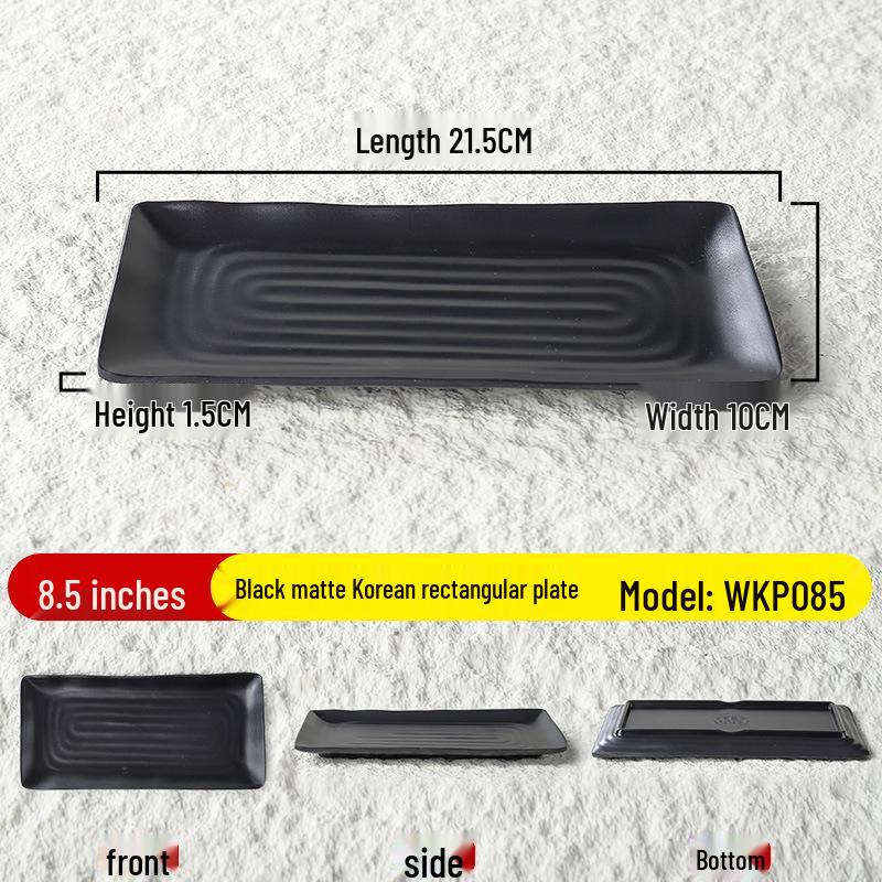 Matte Black Melamine Plate for Hot Pot, BBQ, or Kebab Shops