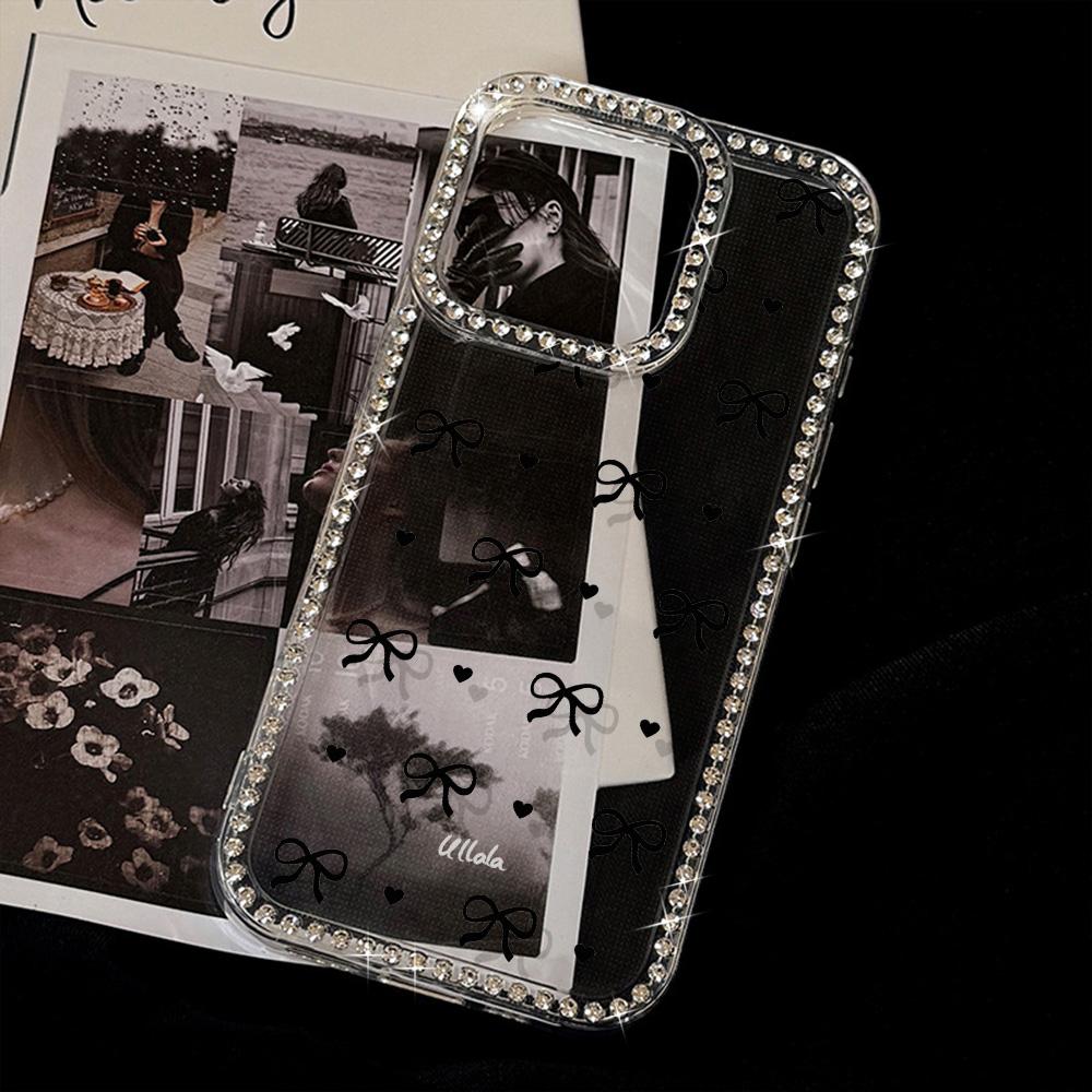 Bracelet Chain Phone Case For iPhone 17 16 15 13 14 for 17Air 17 12 14 16 Pro 17 14 16 Pro Max Sparking Diamond Cute Pattern Hard Cover With Lanyard