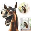 Funny Cartoon Horse Glass Window Stickers Home Decor Creative Funny Animal Decals Wall Sticker For Home Office Decor P7Z8