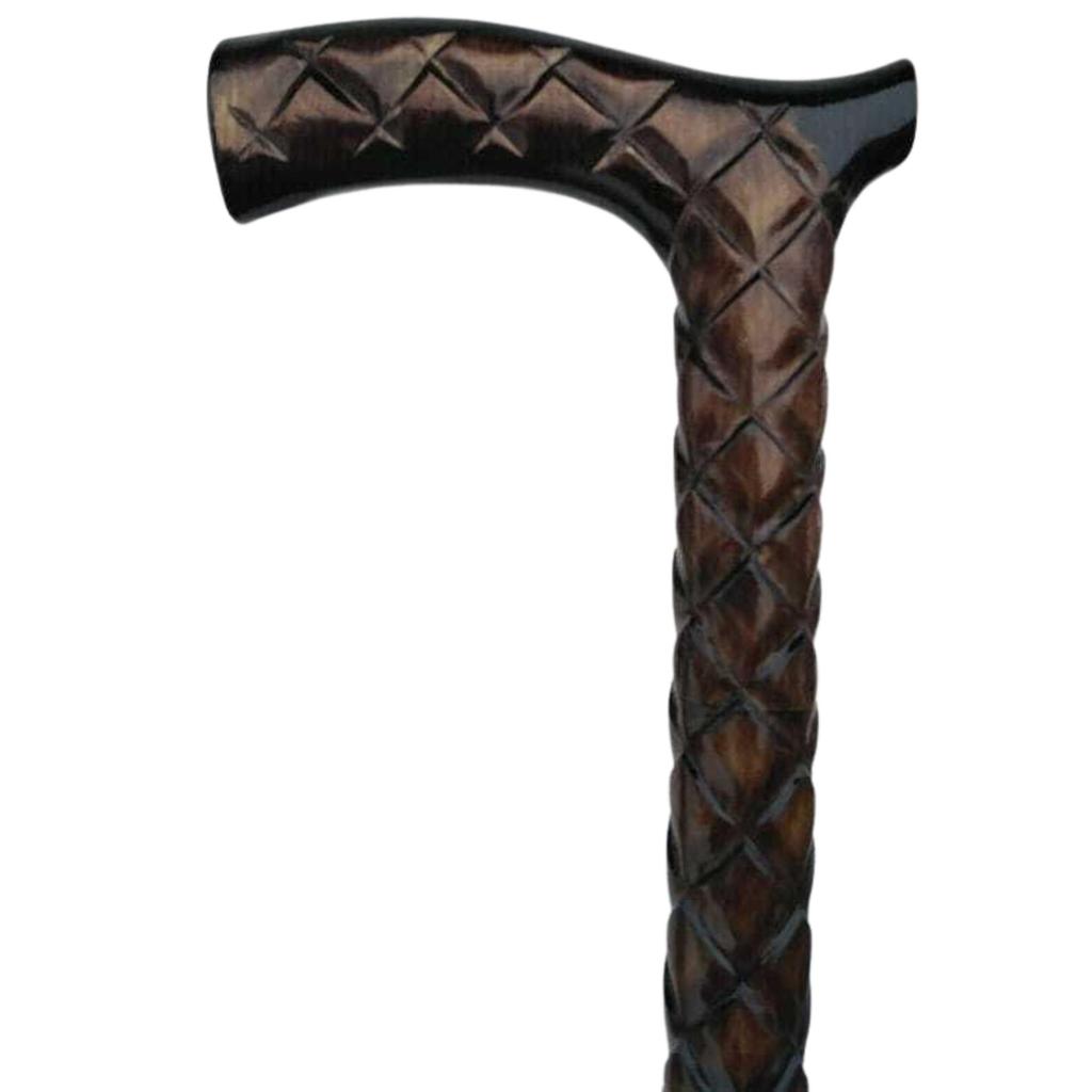 Christmas Hand Head Carved Wooden Walking Stick Designer Style Cane Best Gift