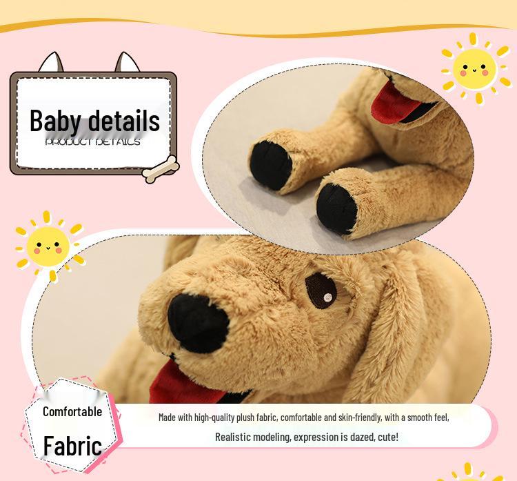 Large Yellow Labrador Puppy Plush Toy - Golden Retriever Doll for Children