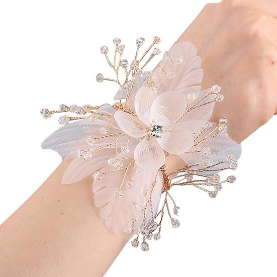 Wrist Corsage Elegant Comfortable Touch Anti-Wear Bride Bridesmaid Wrist Corsage Flower Bracelet for Wedding Engagement