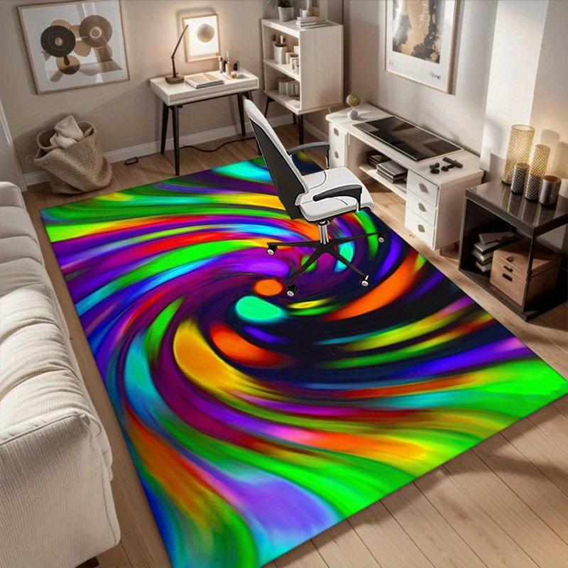 1pc. Colorful Swirl Abstract Rug Home Decorative Carpet Office Chair Cover Outdoor Mat Gift for Kids Room Bedroom Living Room Decoration