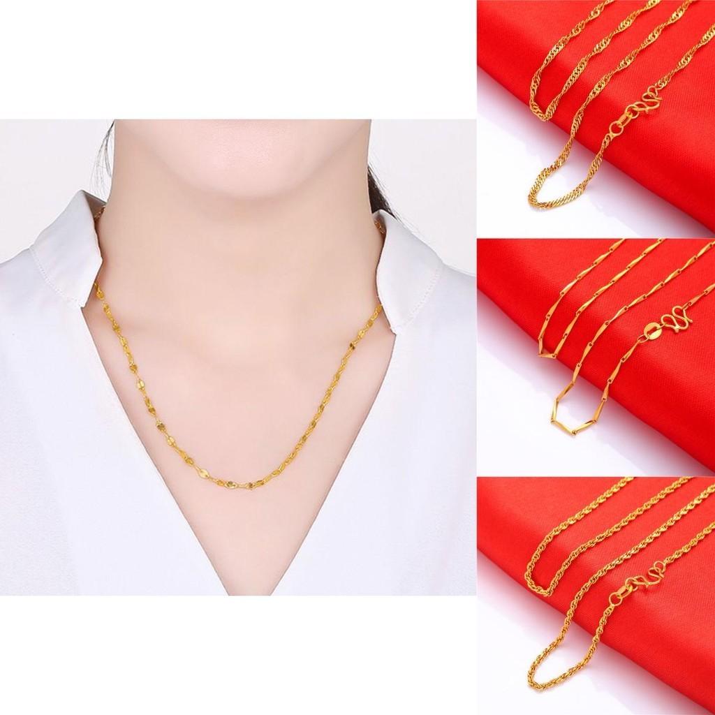 Brass Gold Plated Necklace Trendy Water Wave Design Gift For All**