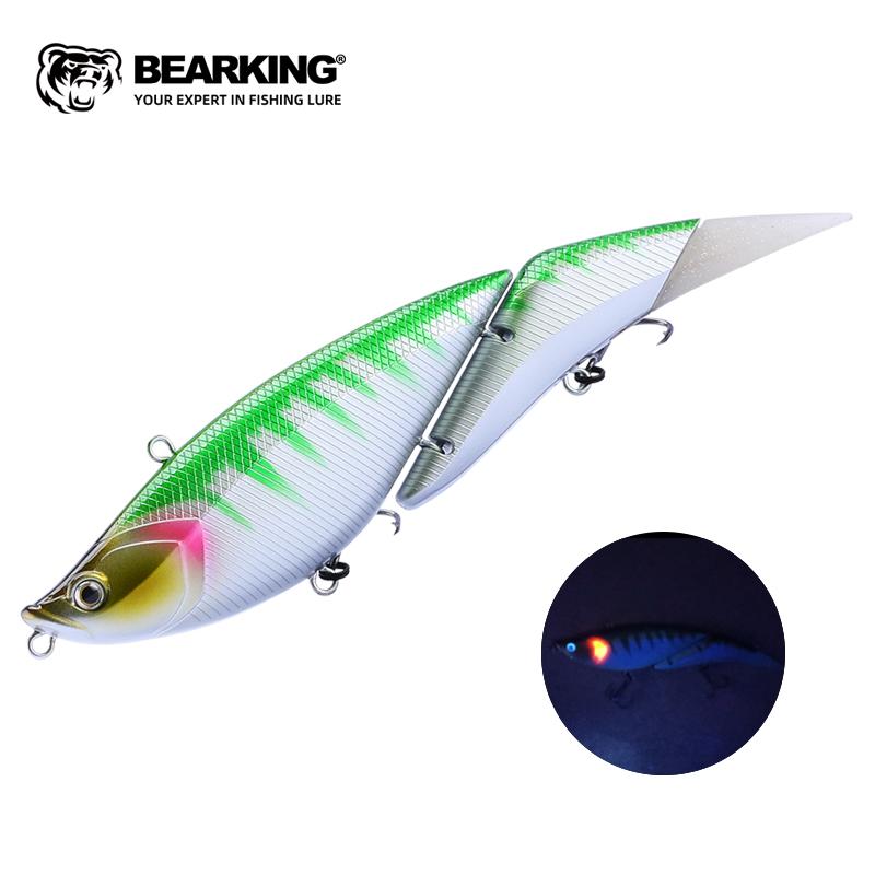 BEARKING Top Fishing Lure 190mm 56g 2oz Jointed minnow Wobblers ABS Body with Soft Tail SwimBaits soft lure for pike and bass