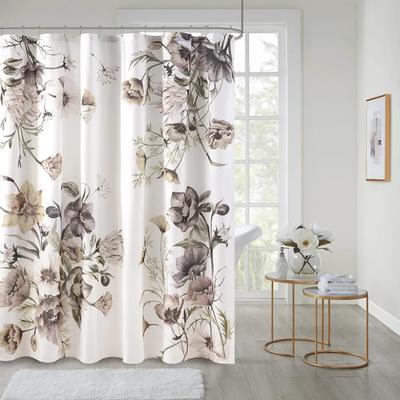 Elegant Floral Pattern Shower Curtain - Waterproof and Easy To Dry - Perfect for Home Bathroom - Modern Minimalist Design