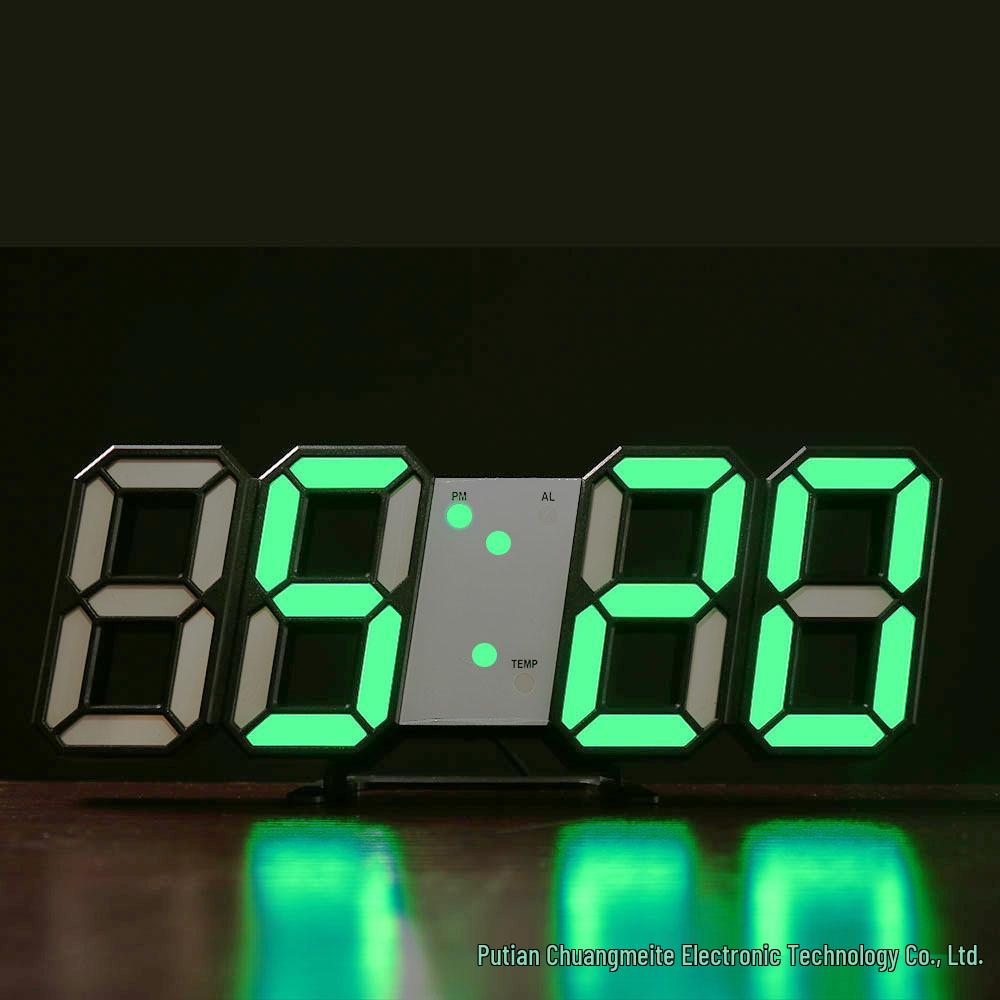 Iridescent 3D LED Stereo Clock: Smart Digital Alarm & Seven-Color Wall Display