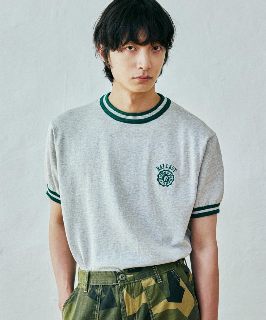KND Ballast Athletic Ringer Tee Knit Melange Gray