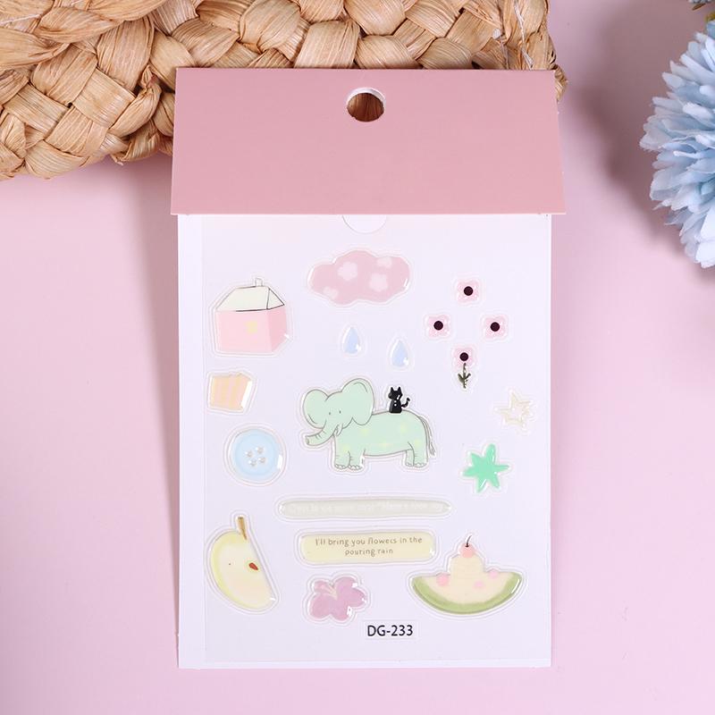 Et sett søte dataklistremerker, morsomme tredimensjonale geléplanlegger dekorative klistremerker, mobiltelefonklistremerker