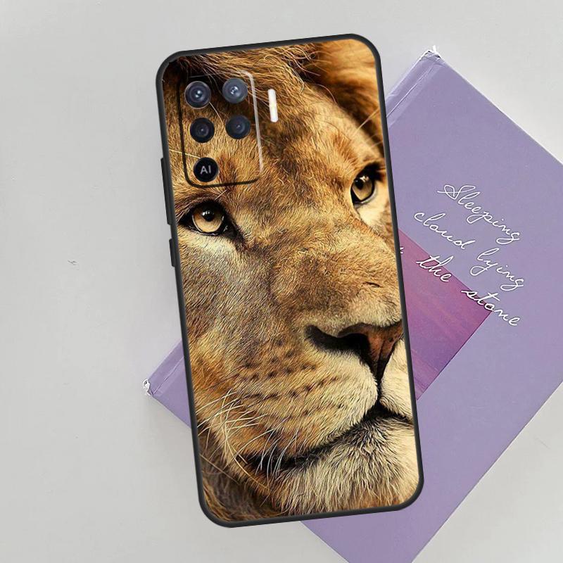 King Of The Jungle Lion Phone Case For Oppo A54 A74 A94 A15 A16 A17 A52 A72 A76 A96 A57 A58 A78 A98 A53S Cover Case