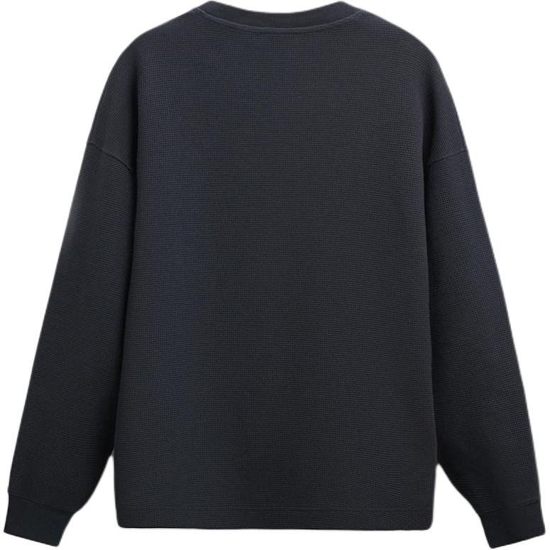 Zara Plaid Texture Round Neck Letter Print Casual Long Sleeve Sweatshirt Men Sweatshirt Dark-Gray 4087444-807