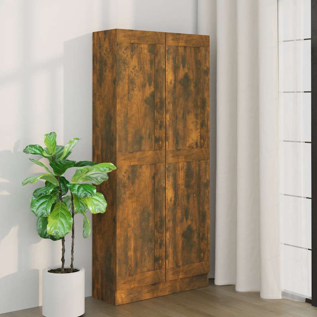 Vidaxl Szafka Na Książki, Przydymiony Dąb, 82,5X30,5X185,5 Cm