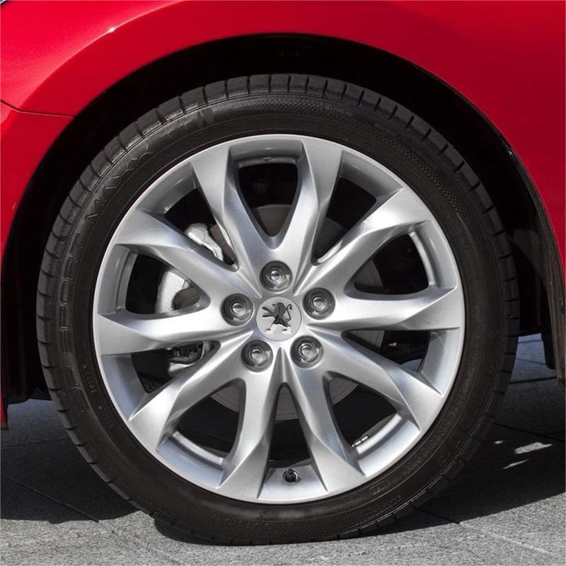 2026 Hot Car Sticker 4pcs Car 60MM Wheel Center Covers Hub Caps Badge Emblem For Peugeot 405 605 806 RCZ 206 207 208 306 307 508
