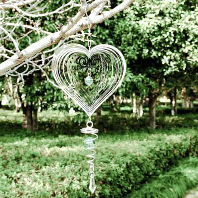 Yousheng Cata-vento 3D Metal Altamente Refletivo Repelente de Pássaros para Assustar Pássaros Cata-vento Espelhado Pendurado Coração Borboleta para Jardim Externo