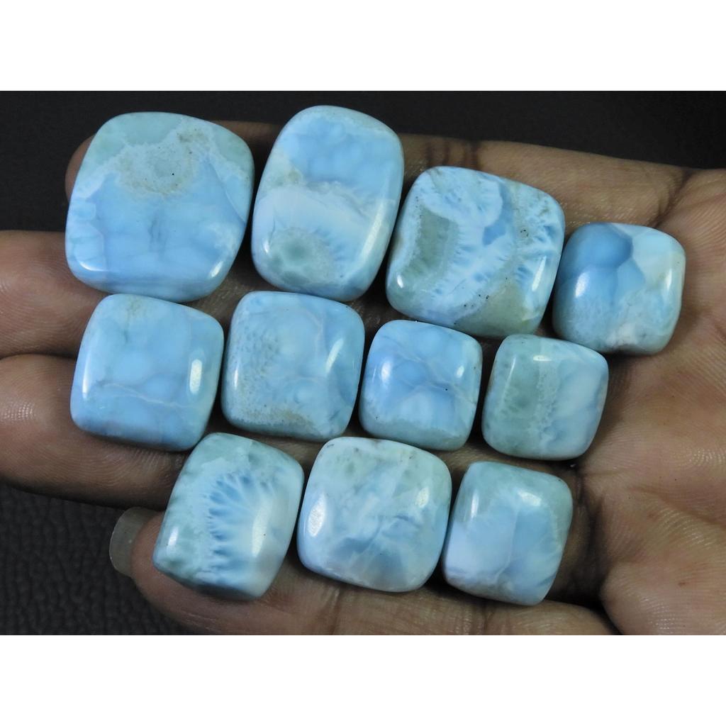 214Cts. Natural Larimar Pectolite Octagon Cabochon Loose Gemstone 11 Pcs Lot C-842