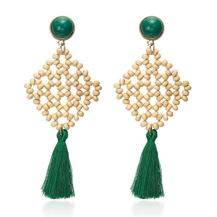 

JMXD-Этнические серьги из бисера Fengmu для женщин, серьги-подвески с бахромой, серьги, ювелирные изделия Новые товары