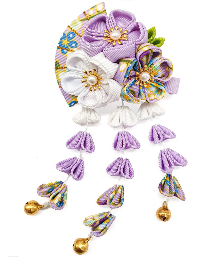 JZOON Hair with Flower Design and Perfect for and Available in 5 and H2534 Ornament, Handmade, Tsumami-zaiku Bells, Coming-of-Age Ceremonies,