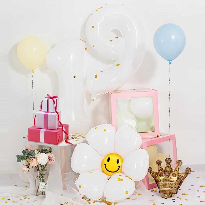 Balloon Birthday Scene Decoration, Trunk Surprise, Baby's First Birthday Party Supplies, Aluminum Foil Number 2
