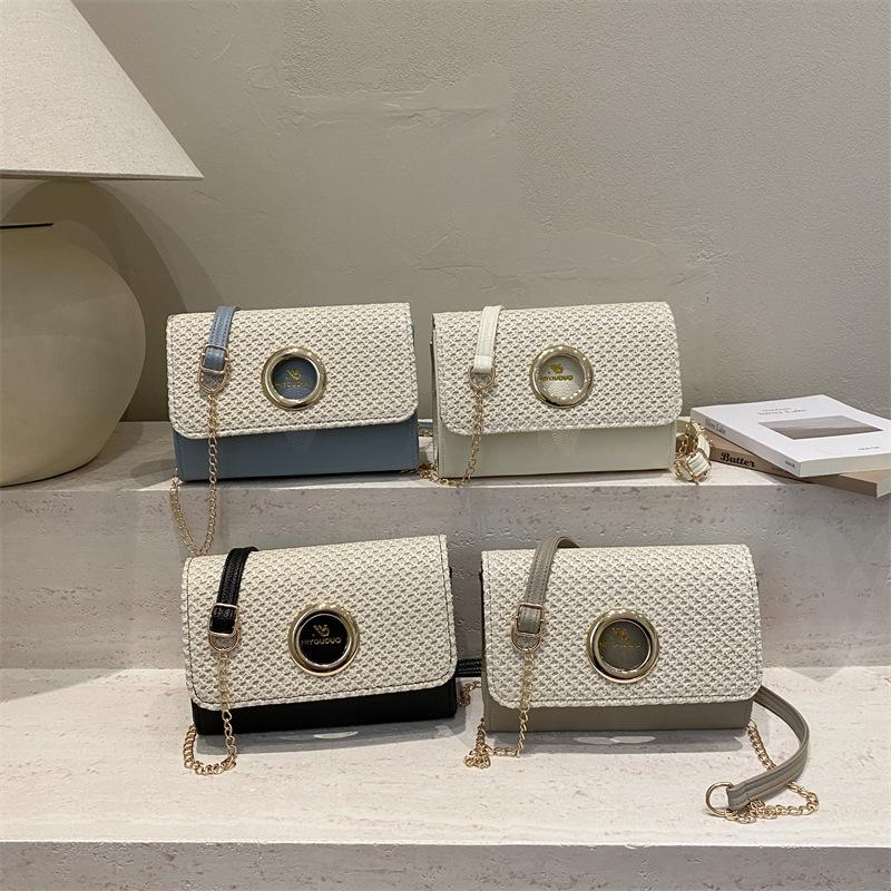 Borsa a Spalla Trendy con Texture Personalizzata per Donna, Piccola Borsa Quadrata