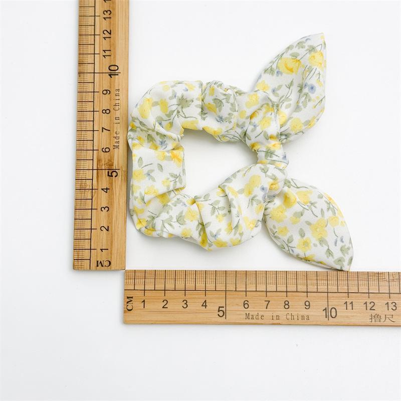 Romantic Floral Print Scrunchies Soft Chiffon Hair Ties Summer Sweet Garden Style Hair Accessories For Teen Girls Party