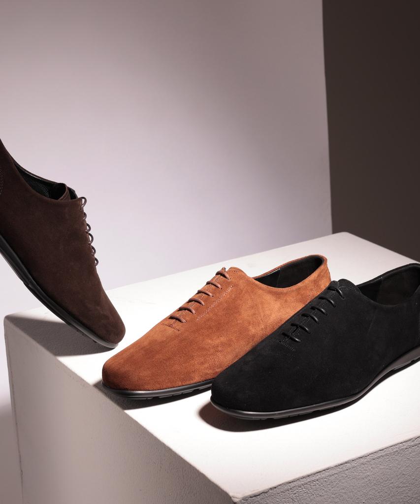 Brenowelt Flat Dark Brown Suede Driving Sneakers