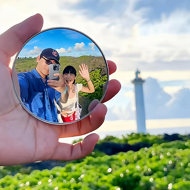 Travel Po Wide-Angle Lens Travel Reflective Mirror Round Zoom-In Mirrors Portable Zoom-In Feature Group Po Mirror