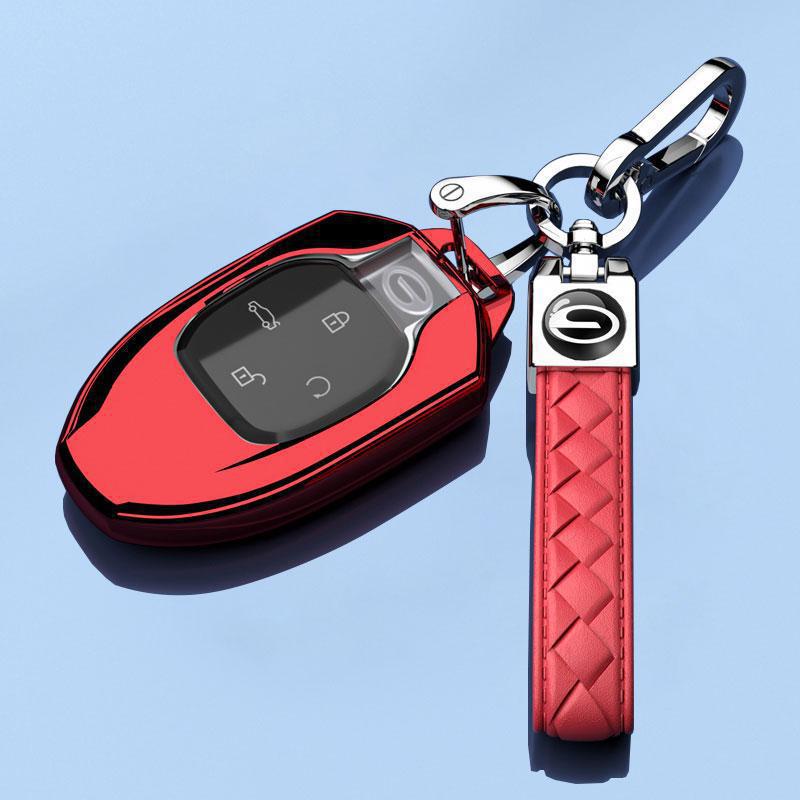 Protective Key Case for 25 New GAC Trumpchi GS4 - Complete Shell with Decorative Pendant