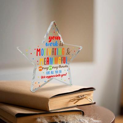Thank You Gifts (Women/Men): Motivating Acrylic Keepsake. Teacher/Coworker/Boss (Christmas/Retirement) Gifts.