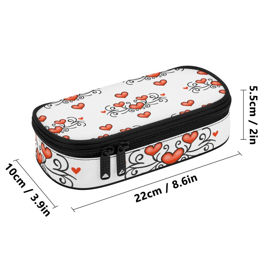 Pencil Pouch High Capacity 300D Polyester Zip Around Closure with Mesh Pocket Removable Divider and Pen Slots for School and Study