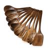 Teak Non-Stick Long-Handle Solid Wood Pan and Acacia Wood Kitchenware Set