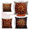 2D Aztec Sun God Embossed Style Throw Pillow Covers Pattern Cushion Cover Suitable For Sofa Bedroom Car Pillow Cover