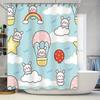 Whimsical Blue White Shower Curtain with Cuteness Overload Unleash Your Inner Child