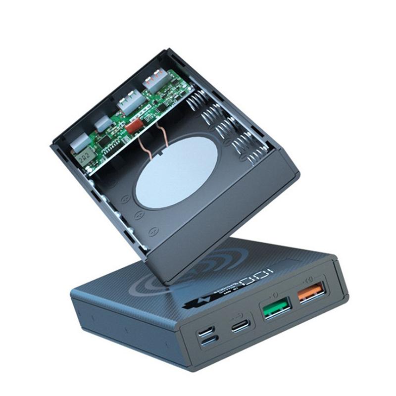 Diy Detachable Mobile Power Shell 5*18650 Power Bank Case Wireless Charger Shell
