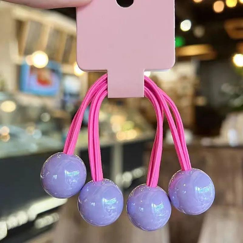 1 pereche de desene animate bile colorate frânghie de păr benzi de cauciuc legături de păr accesorii de păr