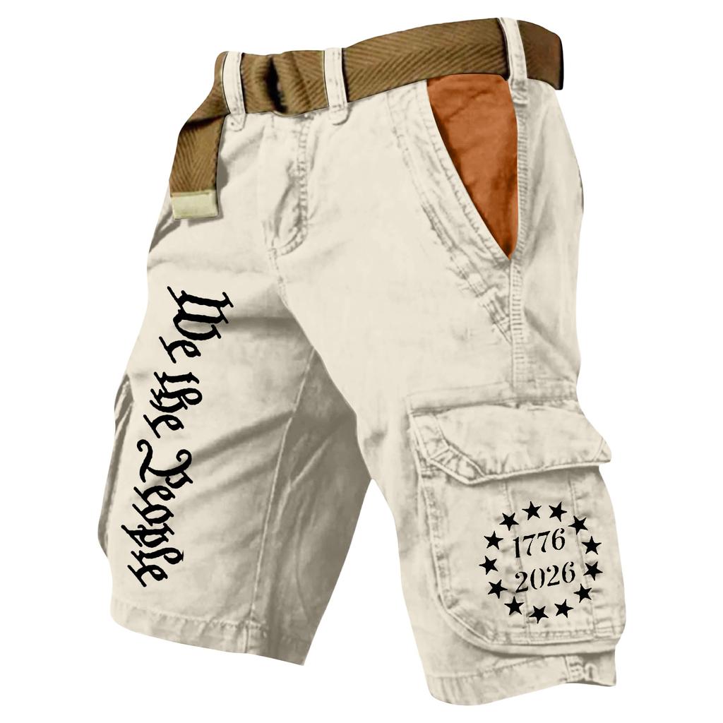 Pantaloni scurți de vară imprimați pentru bărbați, pentru exterior, pantaloni scurți largi pentru bărbați, cu buzunare multiple