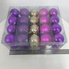 Purple & Gold Christmas Ornament Ball Set - 40pcs, 6CM Electroplated Plastic