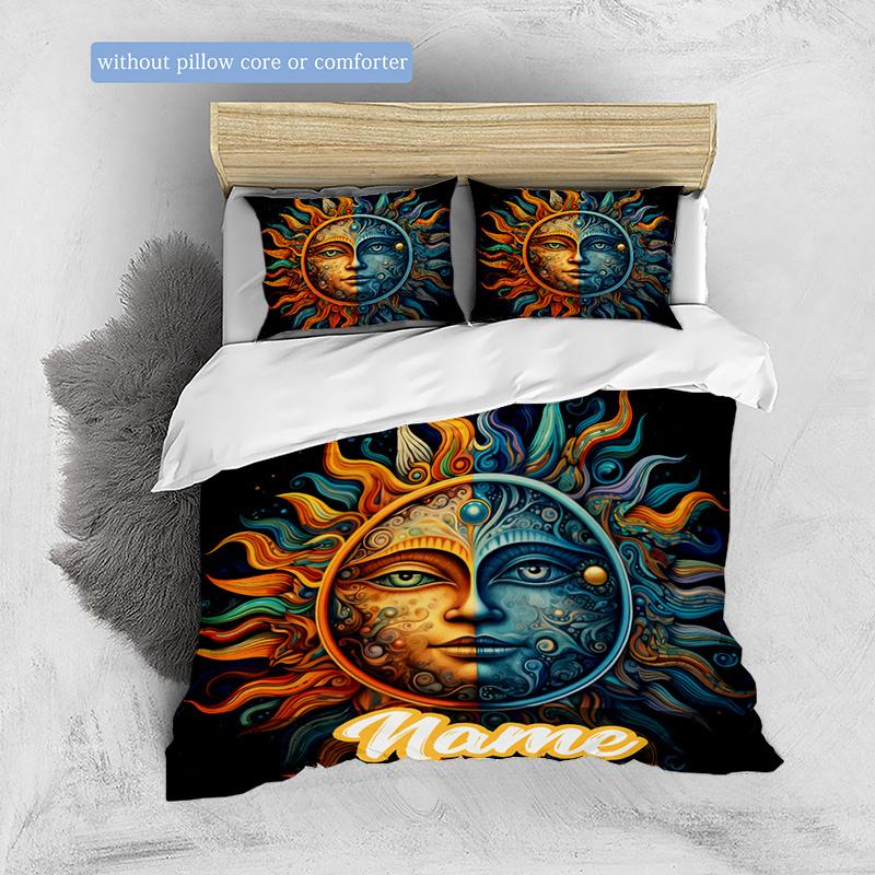 Sunflower Duvet Cover Soft Bedding Set For Bedroomdorm Personalized Name Threepiece Set 1 Duvet Cover And 2 Pillowcases Perfect Gift For All Seasons