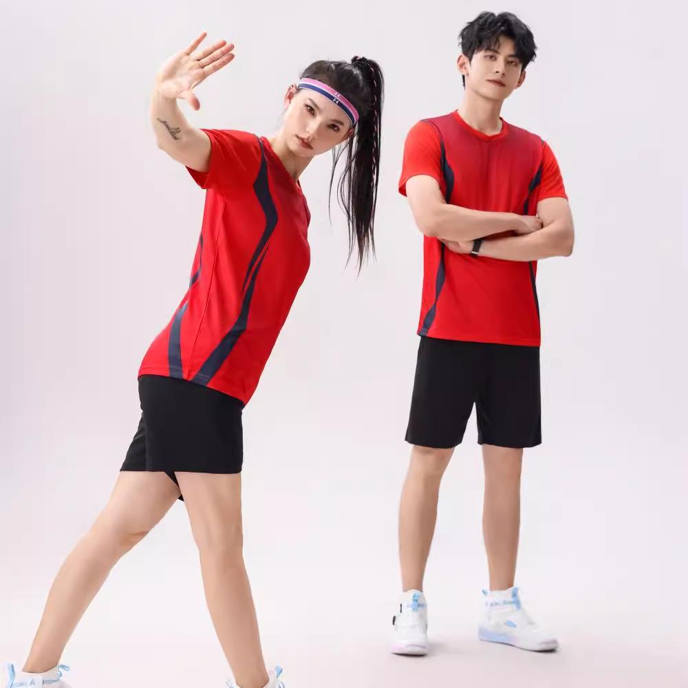Unisex Quick-Dry Sports Suit: Breathable Short-Sleeve Set for Runners with Customizable Team Numbers
