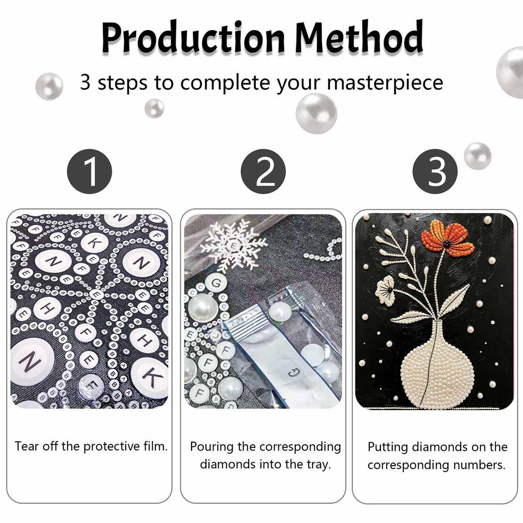 Perlenmalerei Kunst Handgefertigte Blumenvase DIY Perlendekoration Malerei
