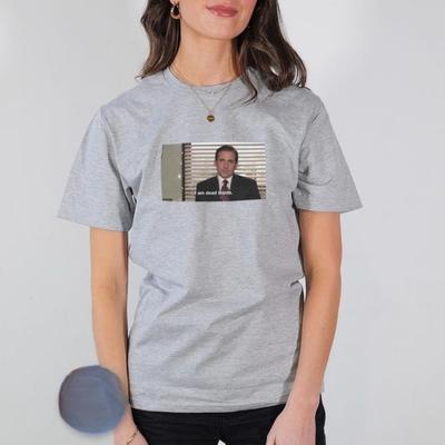 Estoy Muerto por Dentro Michael Scott Camisetas Gráficas The US Office Unisexs Mujer Meme Regalo Divertido Camiseta Algodón de Alta Calidad