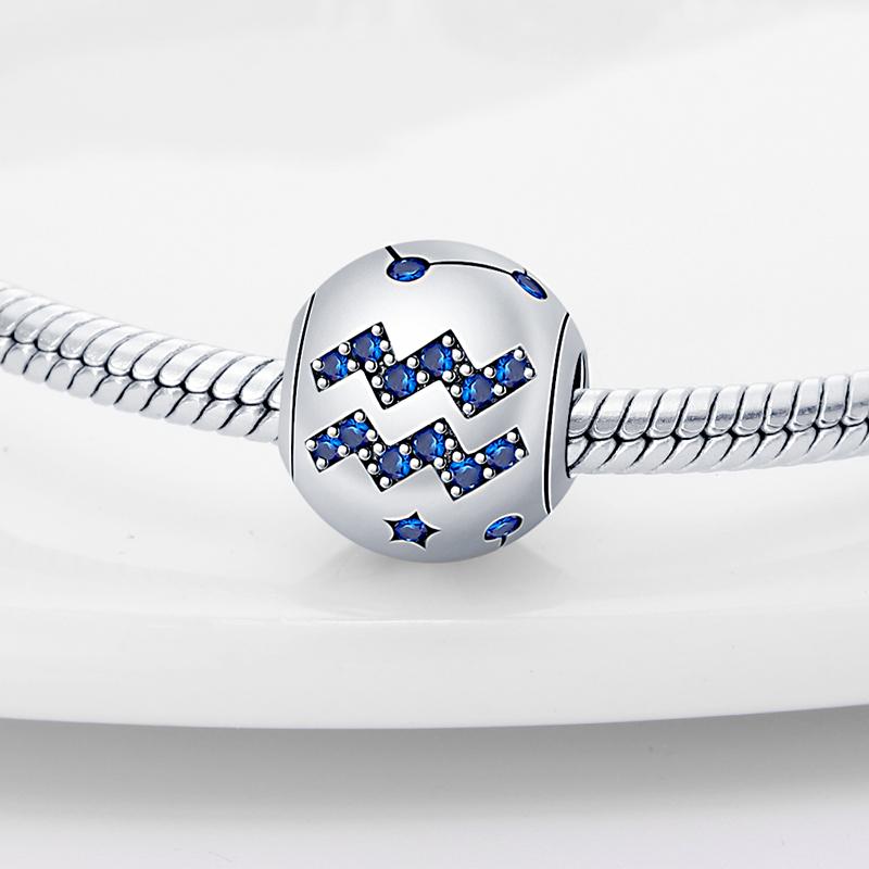 Suitable For 3Mm Authentic Bracelets Genuine Copper Twelve Constellations Decorative Charms Bead Elements Creative Jewelry Creation Gifts