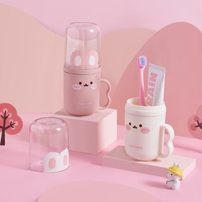 Cute Cartoon Toothbrush Storage Box Compact Portable Mouthwash Cup Plastic Tooth Cup Travel