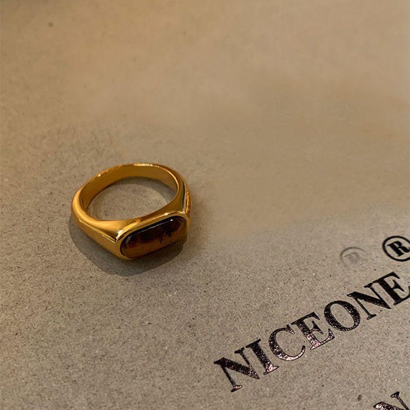 Retro Chinese Geometric Round Zircon Open Ring - High-End Luxury Finger Jewelry