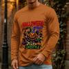 Men's Halloween Long Sleeve Neck Casual T-Shirt for Holiday Party
