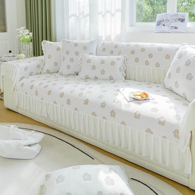 Small Fresh and Cool Peas Sofa Cushion Summer Cool Cushion Sofa Mat Simple and Luxurious Non-slip Mat.